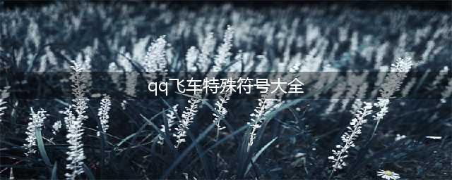 《qq飞车》手游网名符号 网名大全汇总(qq飞车特殊符号大全)