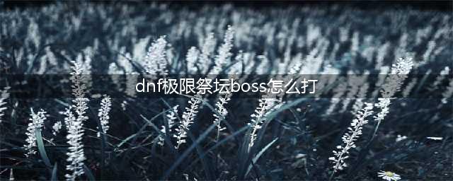 dnf极限祭坛boss怎么打 dnf极限祭坛boss打法技巧(dnf极限祭坛boss怎么打)