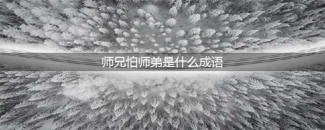 《疯狂猜成语》师兄怕师弟打一成语答案是什么 答案一览(师兄怕师弟是什么成语)