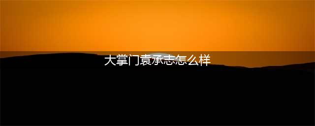 大掌门袁承志怎么样 袁承志强度解析(大掌门袁承志怎么样)