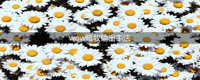 《魔兽世界》怀旧服WLK暗牧输出手法详解