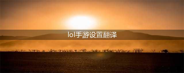 《lol手游》设置页面中文翻译图一览 设置页面中文对照表一览(lol手游设置翻译)