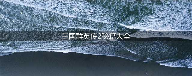 《三国群英传2》秘籍资料 游戏怎么玩(三国群英传2秘籍大全)