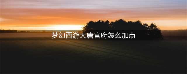 梦幻西游手游大唐官府怎么加点 大唐官府加点攻略(梦幻西游大唐官府怎么加点)