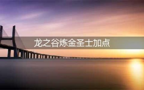 《龙之谷》炼金圣士怎么加点 炼金圣士加点详解