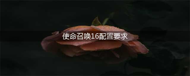 《使命召唤16》配置条件高吗 配置条件介绍(使命召唤16配置要求)