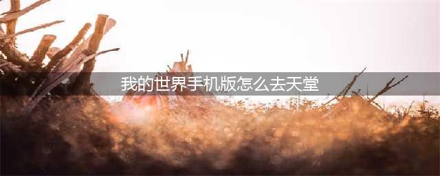 《我的世界》怎么去天堂(我的世界手机版怎么去天堂)