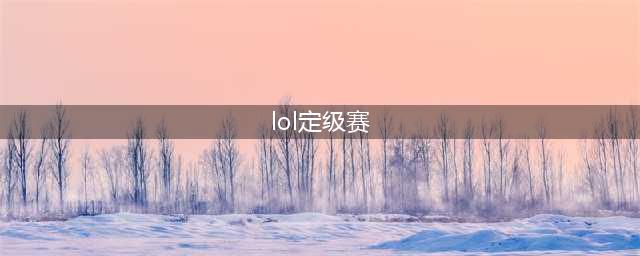lol定级赛是什么意思