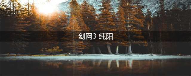 剑网3缘起纯阳攻略 纯阳职业上手指南