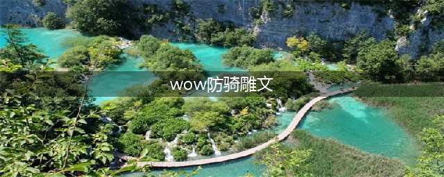 《魔兽世界怀旧服》骑士雕文怎么选择 骑士雕文选择推荐(wow防骑雕文)