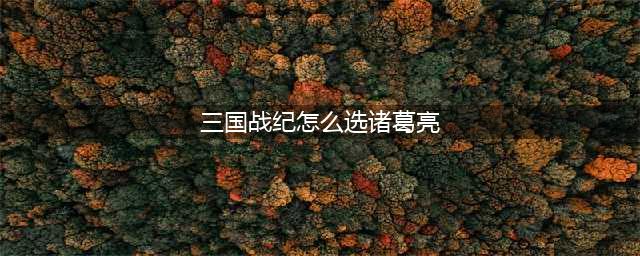 《三国战纪群雄逐鹿》诸葛亮怎么选 诸葛亮选取方法介绍(三国战纪怎么选诸葛亮)