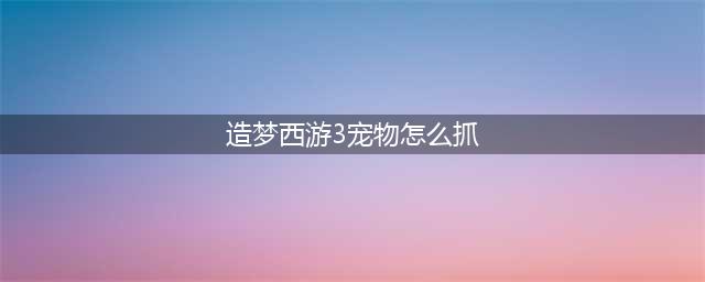 《造梦西游3》宠物怎么抓 造梦西游3抓宠物技巧(造梦西游3宠物怎么抓)