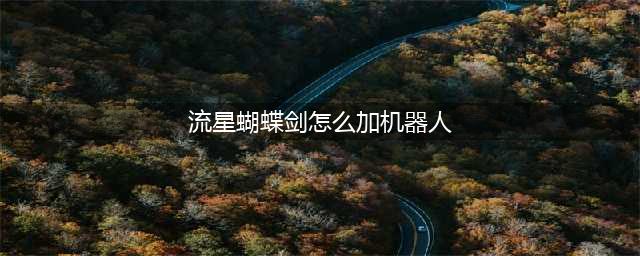 流星蝴蝶剑人机怎么加 流星蝴蝶剑加入机器人方法介绍