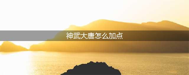 神武2手游大唐加点介绍详解(神武大唐怎么加点)
