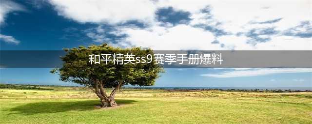《和平精英》SS9赛季手册奖励有哪些 SS9赛季手册奖励一览(和平精英ss9赛季手册爆料)