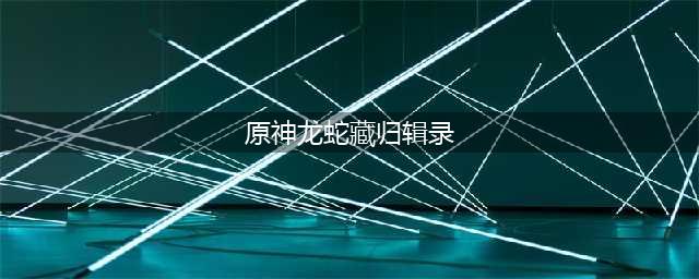 原神的龙蛇藏归辑录怎么做 龙蛇藏归辑录做法