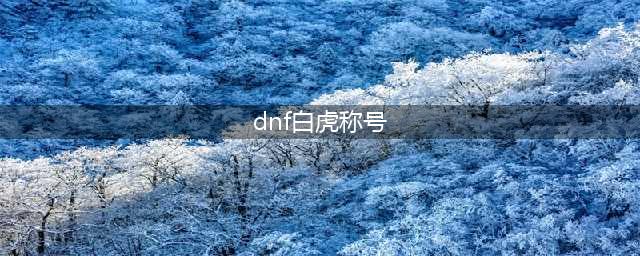 白虎之力是地位最高称号 DNF中土豪称号TOP7(dnf白虎称号)