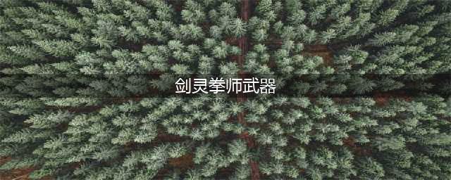 剑灵拳师新手装备如何选择 拳师装备选择推荐(剑灵拳师武器)