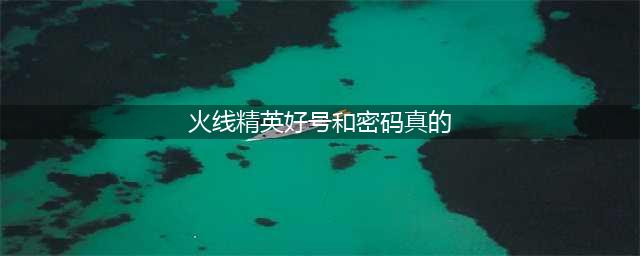 《火线精英》好号和密码大全 五星帝王真号分享(火线精英好号和密码真的)