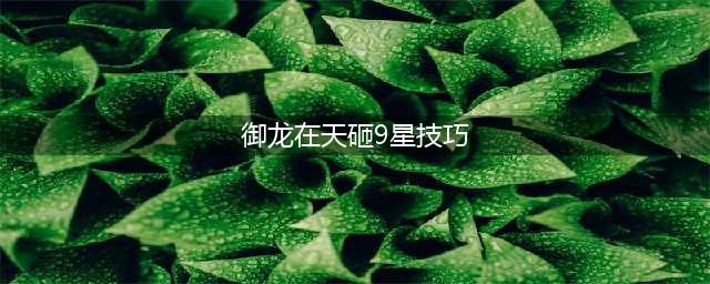御龙在天-砸星垫手技巧方法指引(御龙在天砸9星技巧)