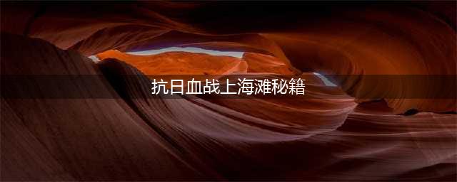血战上海滩秘籍大全 血战上海滩秘籍怎么输入(抗日血战上海滩秘籍)