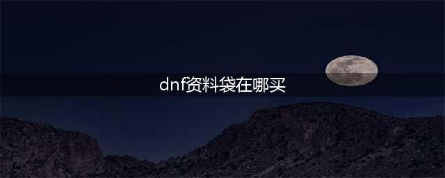 dnf资料袋购买地点 dnf资料袋在哪里购买(dnf资料袋在哪买)