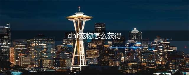 《dnf》宠物怎么获得