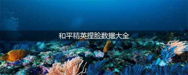 《和平精英》最全捏脸数据合集 捏脸脸型代码有什么